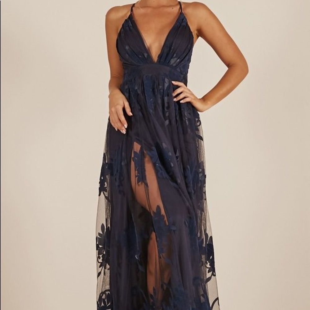 Promenade maxi dress in navy